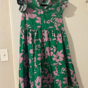 Floral Green and Pink Dress